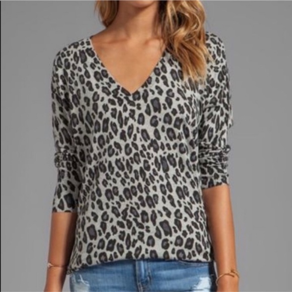 Joie super soft cashmere blend animal print sweate
